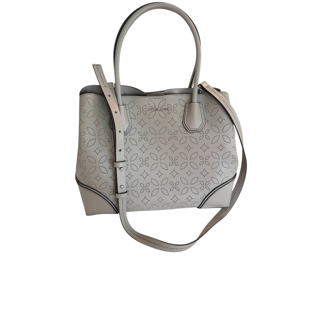Michael Kors Mercer Gallery Perforated Leather Crossbody  Bag Laser Cut Floral